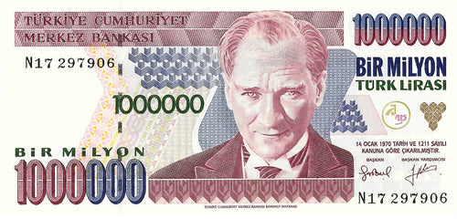 Turkey P-209c 1'000'000 Lira L 1970 (1995)