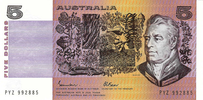 Australia P-44e 5 Dollars ND (1985)