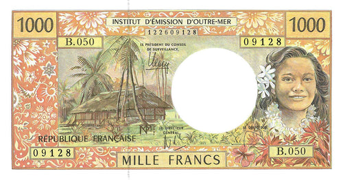 French Pacific Territories P-2l 1000 Francs ND (1996)