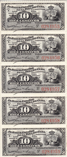 Cuba / P-052 / 10 Centavos / 15.02.1897
