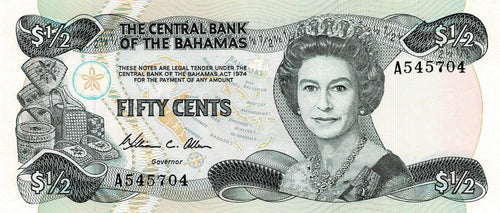 Bahamas P-42 1/2 Dollar L 1974