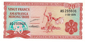 Burundi P-27a 20 Francs 01.06.1979