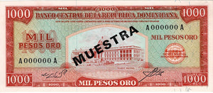 Dominican Republic P-106s3 1000 Pesos Oro ND (1964-74)