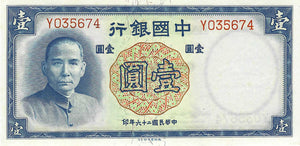 China P-79 1 Yuan 1937