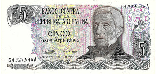 Argentina / P-312a / 5 Pesos Argentinos / ND (1983-84)