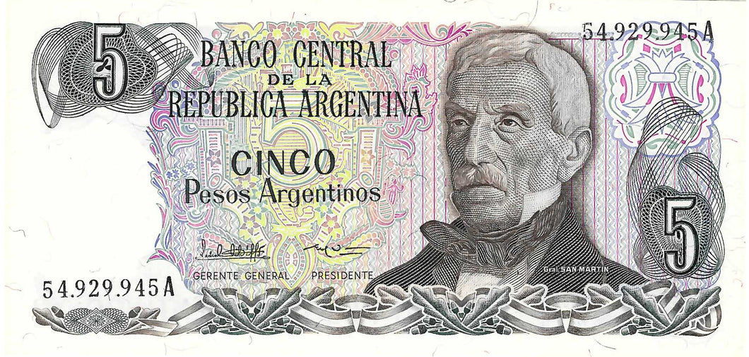 Argentina / P-312a / 5 Pesos Argentinos / ND (1983-84)