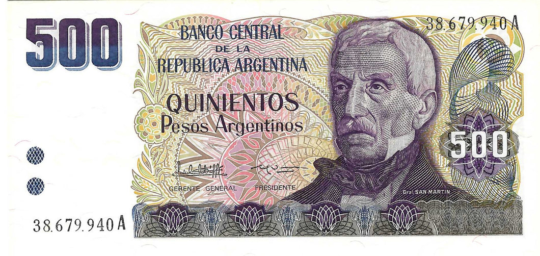 Argentina / P-316a / 500 Pesos Argentinos / ND (1984)