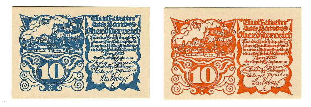 Austria / P-S119a + c / 10 Heller / 1921