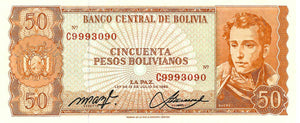 Bolivia / P-162a  / 50 Pesos Bolivianos / L 1962