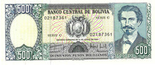 Bolivia / P-166a  / 500 Pesos Bolivianos / 01.06.1981