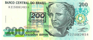 Brazil / P-225b / 200 Cruzeiros / ND (1990)