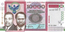 Burundi P-43a 10'000 Francs 25.10.2004
