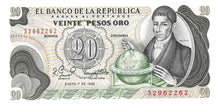 Colomba P-409d 20 Pesos Oro 01.01.1982