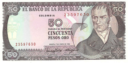 Colombia / P-425b / 10 Pesos Oro / 01.01.1986