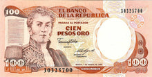 Colombia / P-426d / 100 Pesos Oro / 07.08.1989