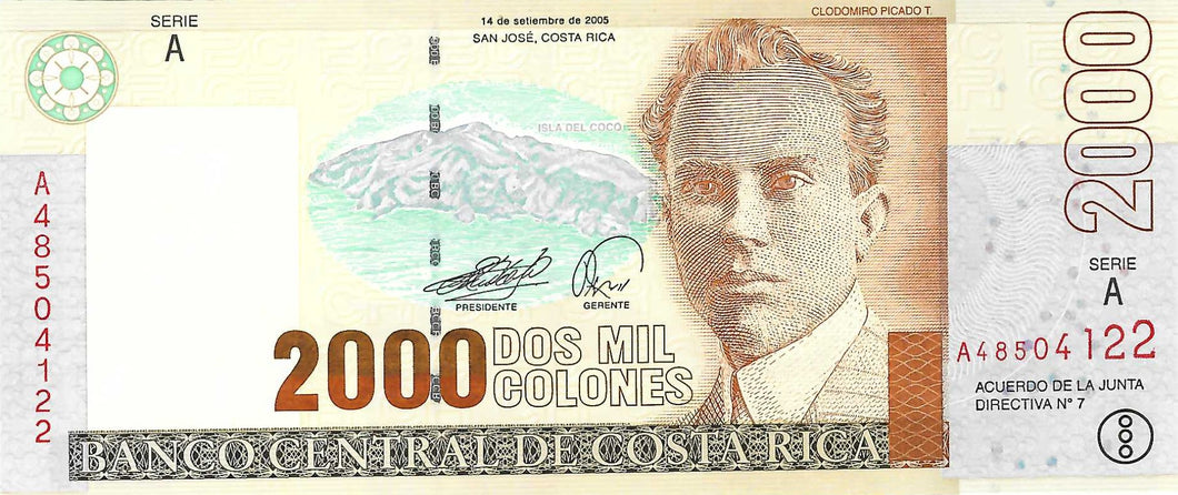 Costa Rica / P-265e / 2'000 Colones / 14.09.2005