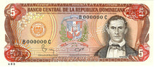 Dominican Republic / P-118s4 / 5 Pesos Oro / 1984 /  SPECIMEN
