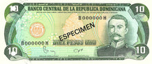 Dominican Republic / P-119s1 / 10 Pesos Oro / 1982 /  SPECIMEN