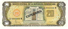 Dominican Republic / P-120s1 / 20 Pesos Oro / 1982 / SPECIMEN