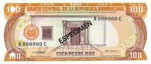 Dominican Republic / P-122s1 / 100 Pesos Oro / 1981 / SPECIMEN