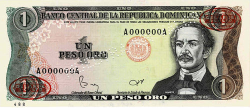 Dominican Republic / P-126s1 / 1 Peso Oro / 1984 / SPECIMEN