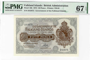 Falkland Islands / P-10b / 50 Pence  / 20.02.1974
