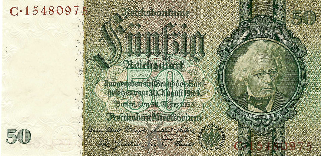 Germany P182a 50 Reichsmark 30.03.1933