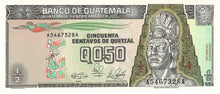 Guatemala / P-072a / 1/2 Quetzales / 04.01.1989