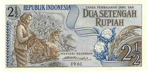 Indonesia / P-079 / 2 1/2 Rupiah / 1961
