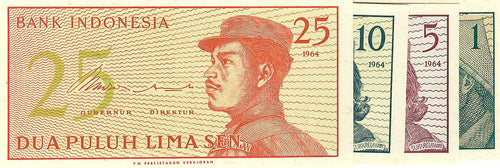 Indonesia / P-90a - 93a /  1-25 Sen 1964