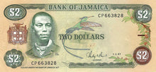 Jamaica / P-69b / 2 Dollars / 01.02.1987