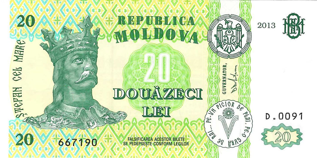Moldova / P-13j / 20 Lei / 2013