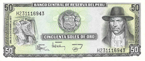 Peru / P-113 / 50 Soles de Oro / 15.12.1977