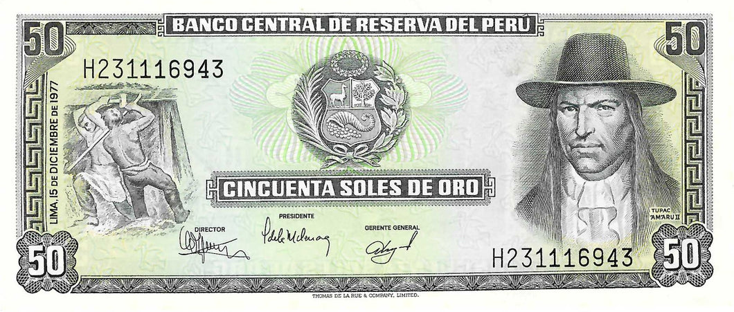 Peru / P-113 / 50 Soles de Oro / 15.12.1977