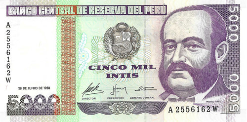 Peru / P-137 / 5'000  Intis / 28.06.1988