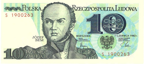 Poland / P-148a / 10  Zlotych / 01.06.1982