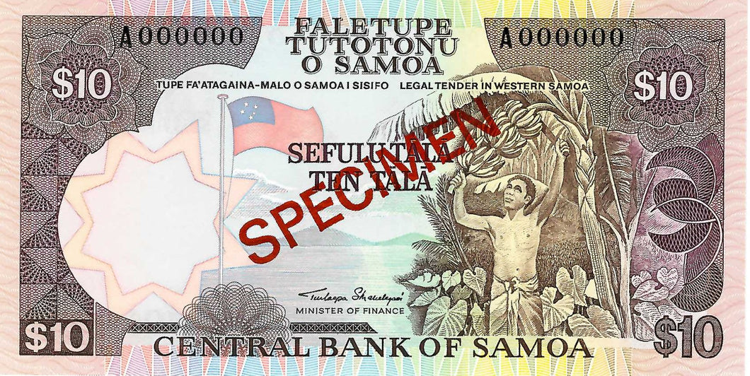 Samoa / P-27s / 10 Tala / ND (1985) / SPECIMEN