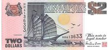 Singapore / P-28 / 2 Dollars / ND (1992)