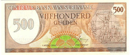 Suriname / P-129 / 500 Gulden / 01.04.1982