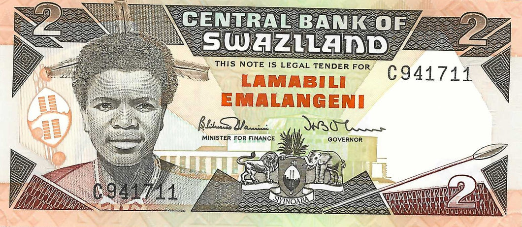 Swaziland / P-13a / 2 Emalangeni / ND (1987)