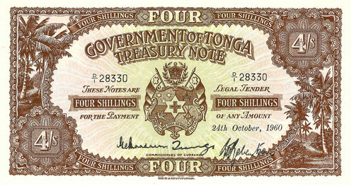 Tonga / P-09d / 4 Shillings / 24.10.1960