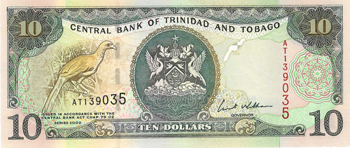 Trinidad and Tobago / P-43b / 10 Dollars / 2002