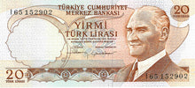 Turkey / P-187b / 20 Lira / L 1970 (1974)