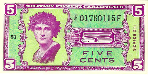 United States / P-M36a / 5 Cents / ND (1958) / MPC