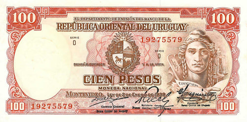 Uruguay / P-43c / 100 Pesos / L 1939 (1967)