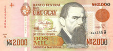 Uruguay / P-068a / 2'000 Nuevos Pesos / 1989