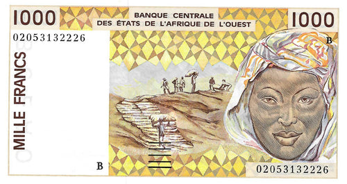 West African States / Benin / P-211Bm / 1000 Francs / (20)02