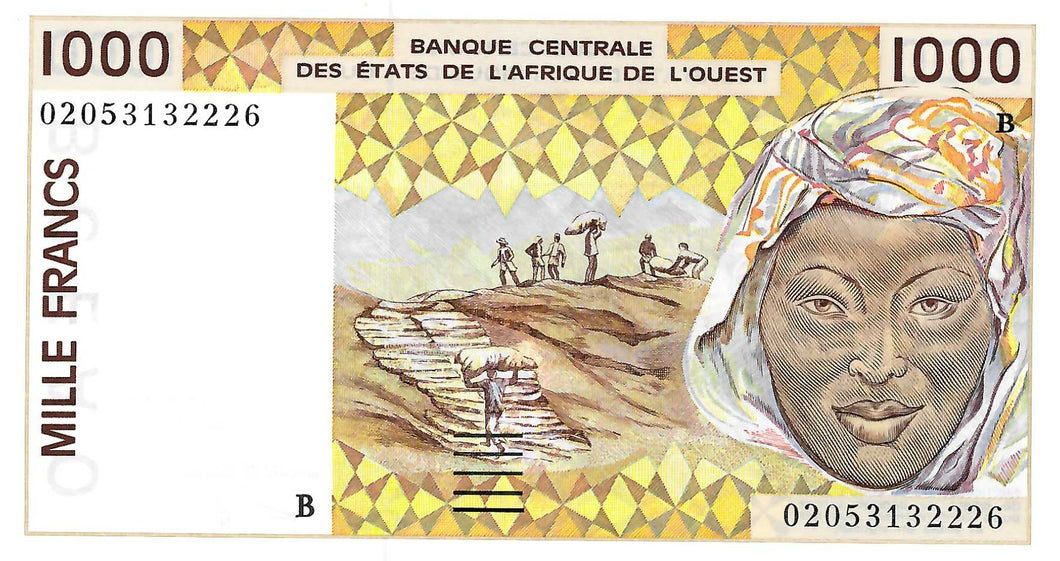 West African States / Benin / P-211Bm / 1000 Francs / (20)02