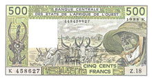 West African States / Senegal / P-706Ka / 500 Francs / 1988