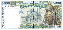 West African States / Ivory Coast / P-113Am / 5'000 Francs / (20)03